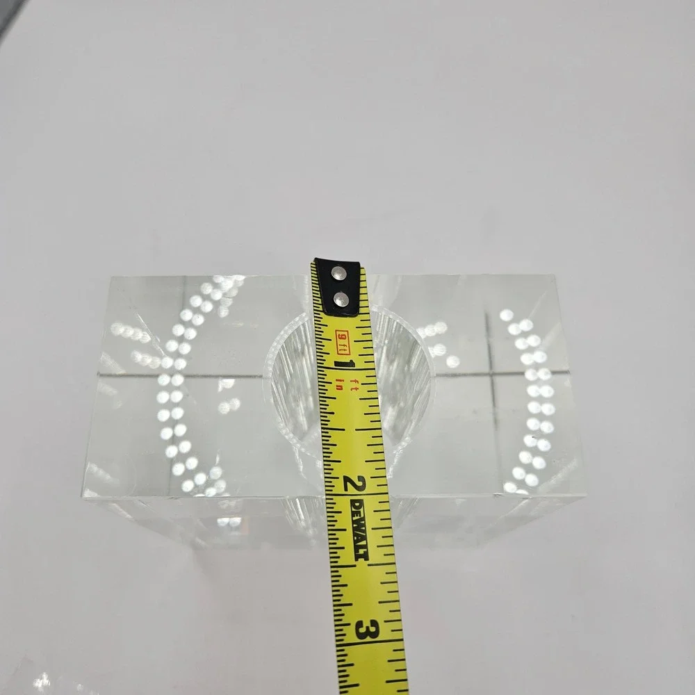Vintage Modernist Lead Crystal Bud Vase, Square Block Minimalist